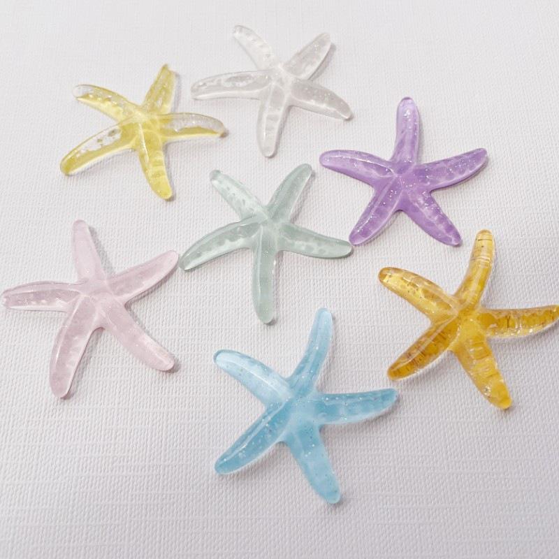 Glitter Starfish Resin Ornaments: Hair & Phone Accessories, Shoe Decorations, DIY Materials