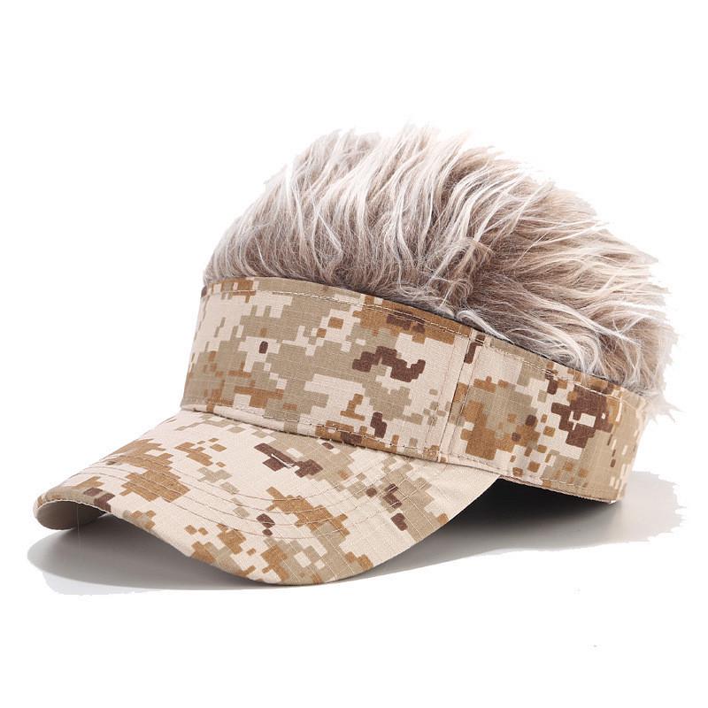 Men Women Wig Camouflage Color Baseball Cap Hip Hop Versatile Sun Hat Cap Visor