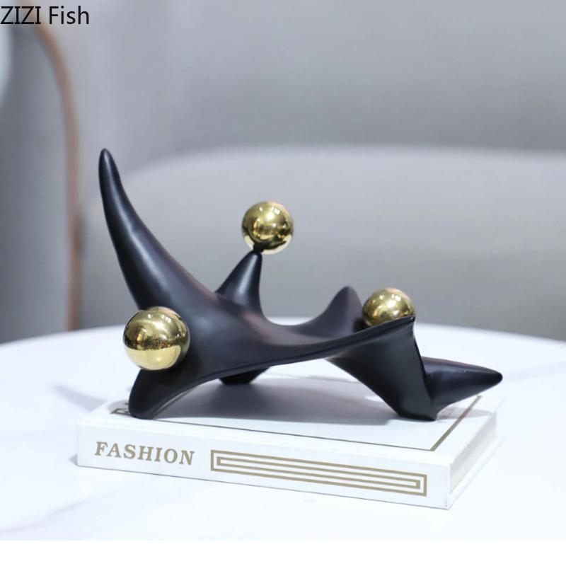 Creative Geometric Irregular Statue Desk Decoration Ornaments Minimalist Abstract Artwork Resin Sculpture Room Aesthetic Decor