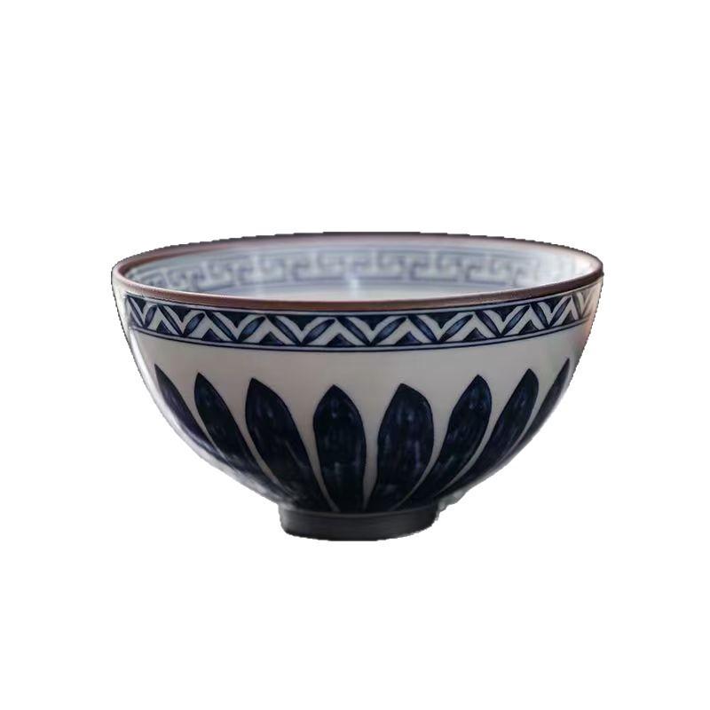 Hand-Painted Blue and White Porcelain Retro Tea Cup