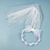 Handmade Vine Bridal Wreath Veil Headwear Features 3D Floral Accent Lightweight Comfort for Extended Wedding Wear