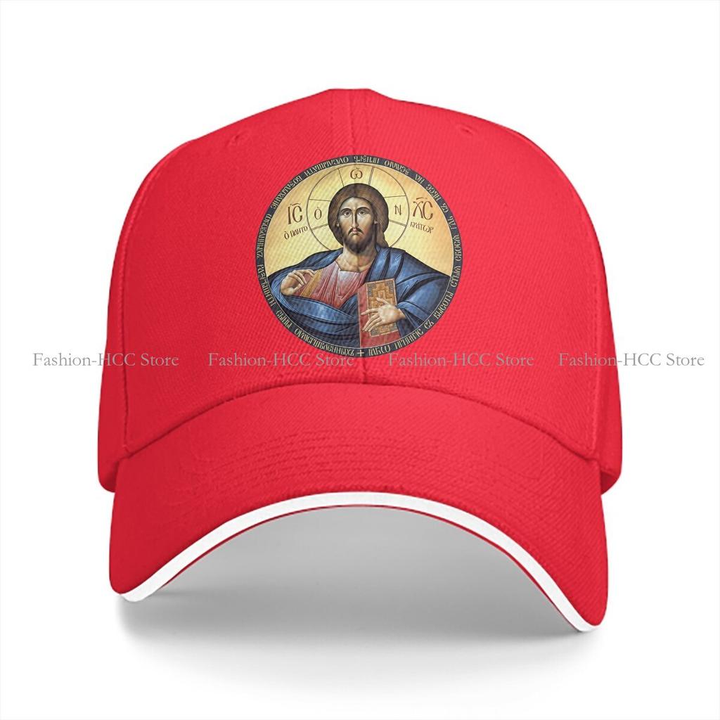 Christ Pantocrator Orthodox Icon Solid Color Baseball Caps Peaked Cap Jesus God Cross Sun Shade Hats Men Women