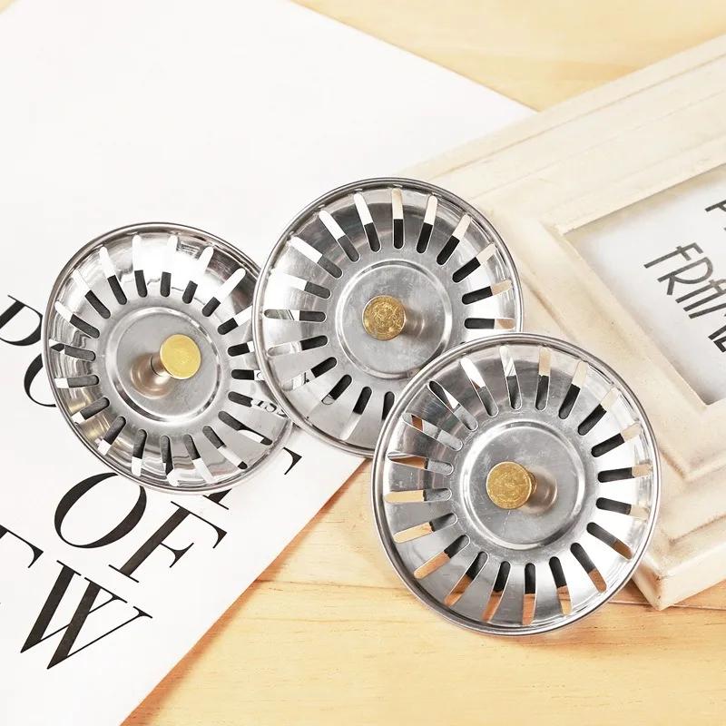 Kitchen Sink Sewer Strainer Basin Drain Stopper Stainless Steel Sink Waste Plug Filter Anti-clog Floor Drain Kitchen Accessories
