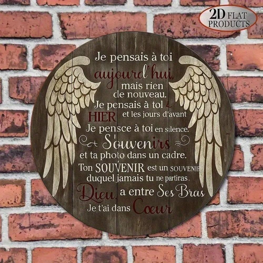 Vintage Heart Memorial Aluminum Sign 8x8 Inch Round Remembering You Plaque Living Room Wall Decor 2D Flat Gift