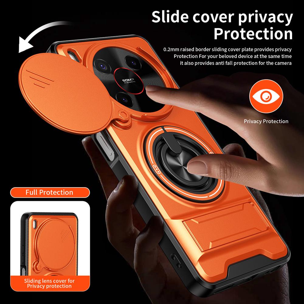 KEYSION Magnetic Phone Case for ZTE nubia V70 Max Blade V70 Max Slide Camera Protection Upright Stand 360° Ring Shockproof Cover