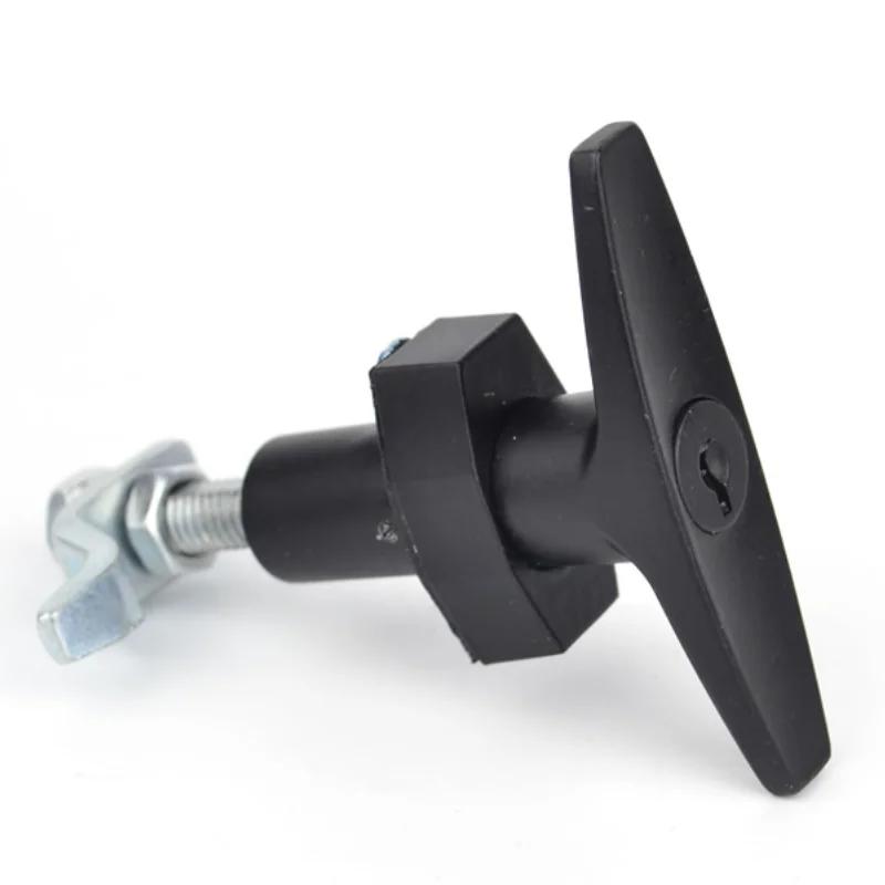 T-förmiger Griffverschluss - Industrieschrankverschluss Teleskop-Türverschluss für Geräte Teleskop-Schalter Schwarz MS309