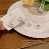 Silver needle colored diamond love star stud earrings women in the wind sweet niche versatile hot girl earrings cold ear jewelry