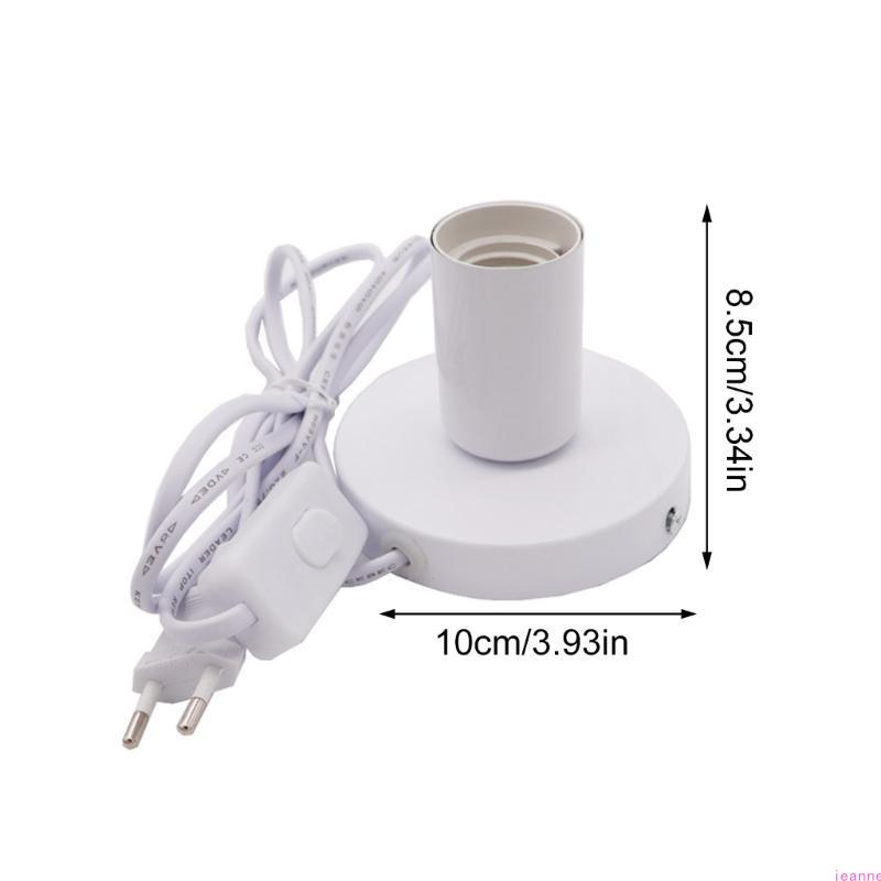 Standard E27 Table Lamp Holder with 1.8m Line Pendant Bulb Socket Replacement Metal Desktop Lamp Base Holder Enduring