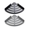 Aluminum Shower Shelf Set with Two Corner-Fitting Shelves, Raised Rims, Open Surfaces, and Storage for Bath Items