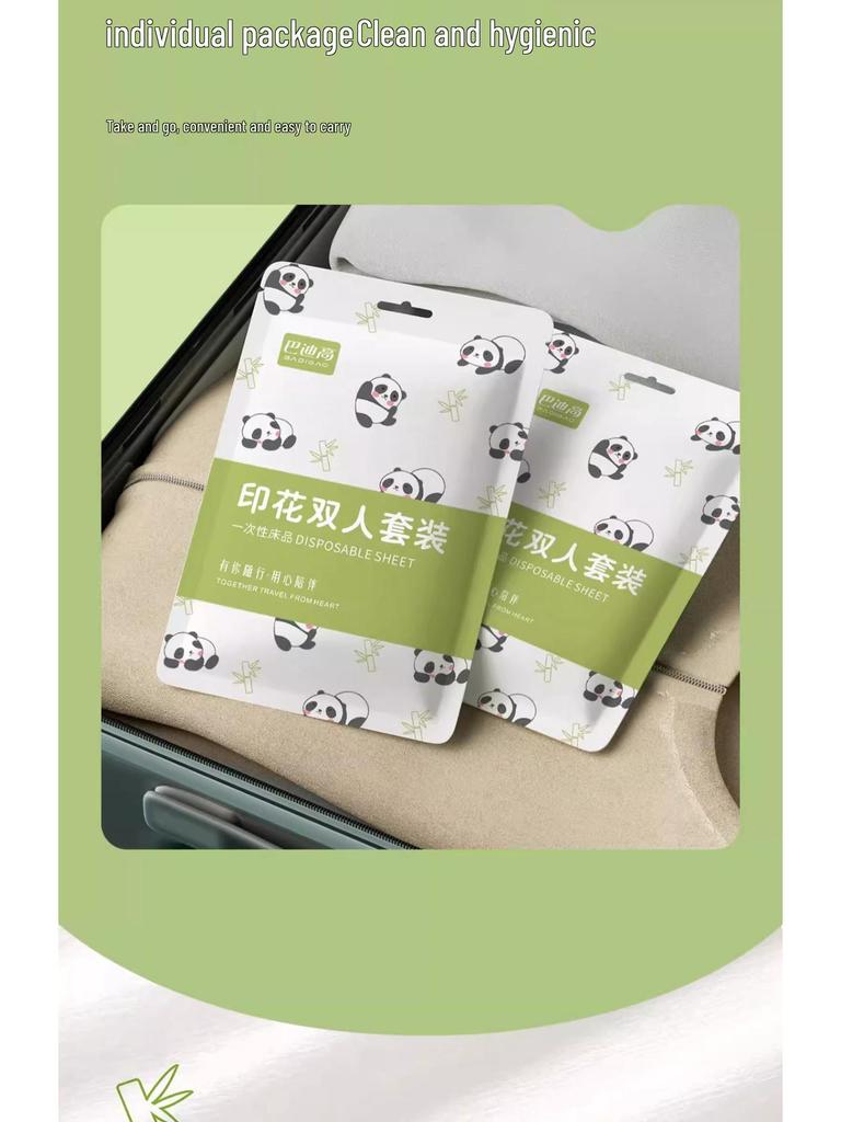 Jednorázová hotelová sada prostěradel a ručníků: Povlak na peřinu, Povlak na polštář, Ručník do koupelny - Ideální pro cestování a izolaci.