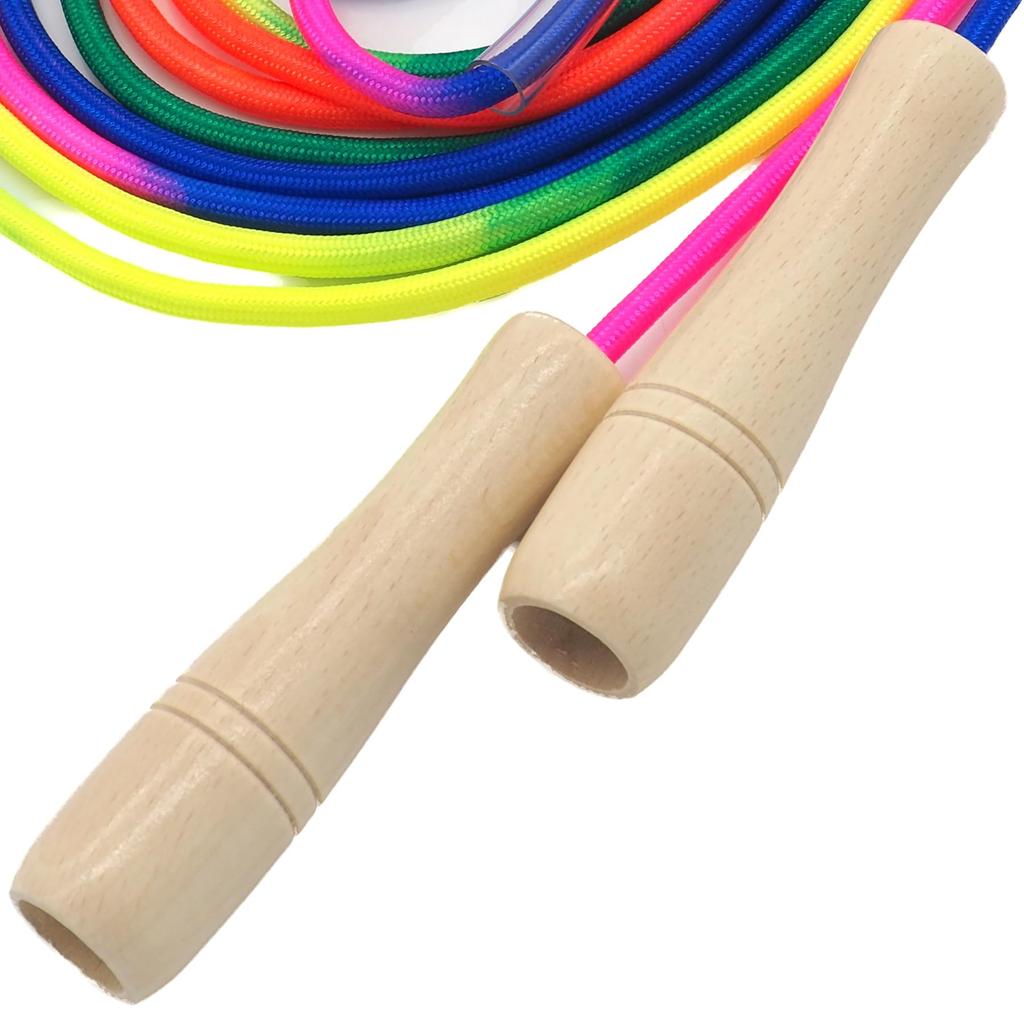 Audio group jump long jump 5m jump rope long jump rope for jump jump rope for group competition practice wooden rainbow colored colorful enthusiasts,