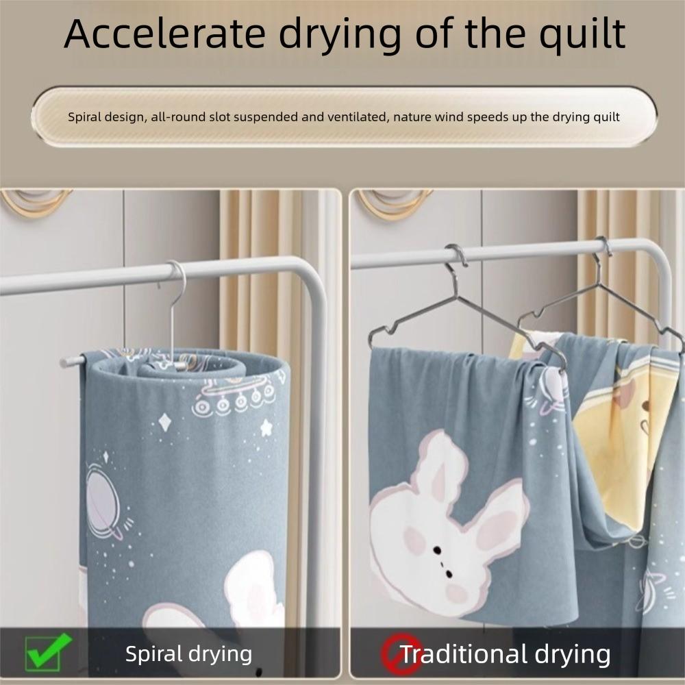 Round Quilt Sheet Hanger Stainless Steel Spirals Clothes Pole Spirals Drying Rack  Drying Bed Sheet
