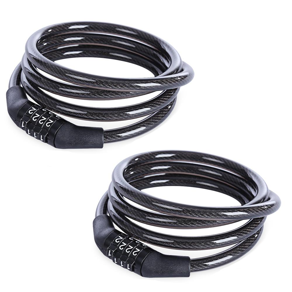 

Pre-Set Digit Bike Cable Lock Keyless Steel Cable Lock for Bicycle ,Scooter ,Motorcycle чорний