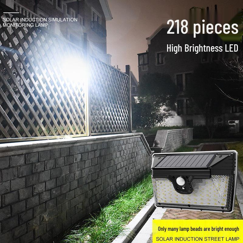 218LED Solar Wall Light with Motion Sensor, Waterproof, Three Modes, Super Bright Outdoor Garden Lamp