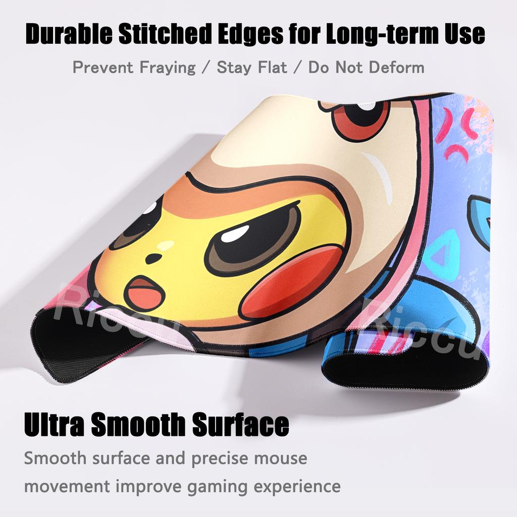 Mouse Pads Extended Gaming Mechanical Keyboard Pad Pokemon Graffiti Pikachu Pattern Gaming Accessories Carpet Kawaii Nonslip Rug
