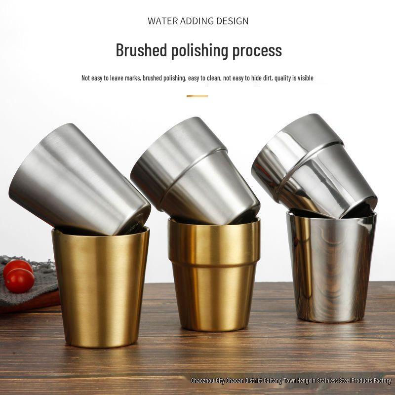 Korean Style Double Layer Insulated 304 Stainless Steel Cup for Water, Tea, Coffee, Beer, and Cold Drinks