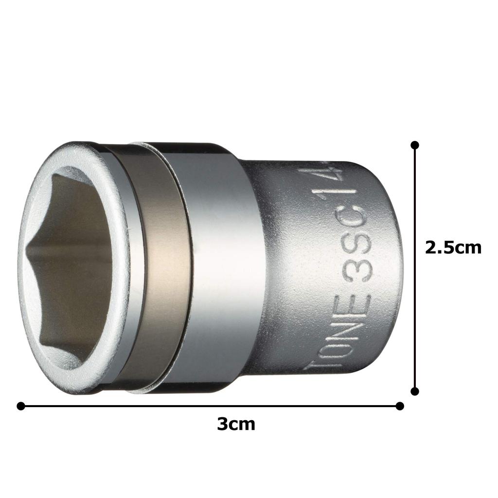 TONE Nut Catch Socket Drive Angle Width Across Flats 14mm (hexagonal) 3SC-14 9.5mm (3/8")