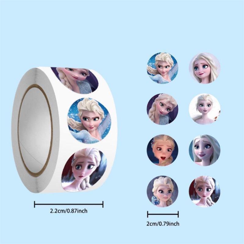 500pcs Elsa Princess Cartoon Sticker Roll Diy Decorative Stickers For Phone Thermos Diary Envelope Seal Stationery Kids Gift