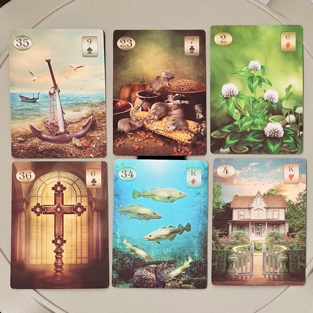 Thelema Lenormand Oracle Deck 36 Esoteric Divination Cards for Daily Guidance 9*6cm Double-embossed Cardstock