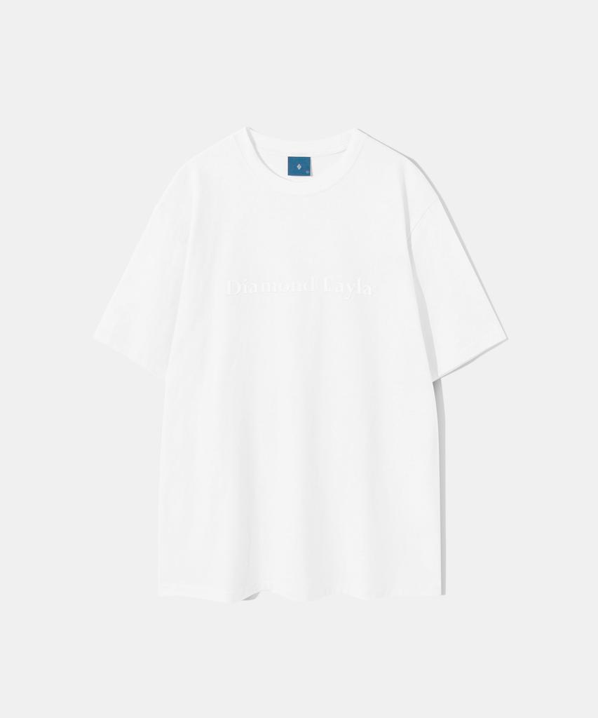 DIAMOND LAYLA Silicone Logo Short Sleeve T-Shirt T77 White