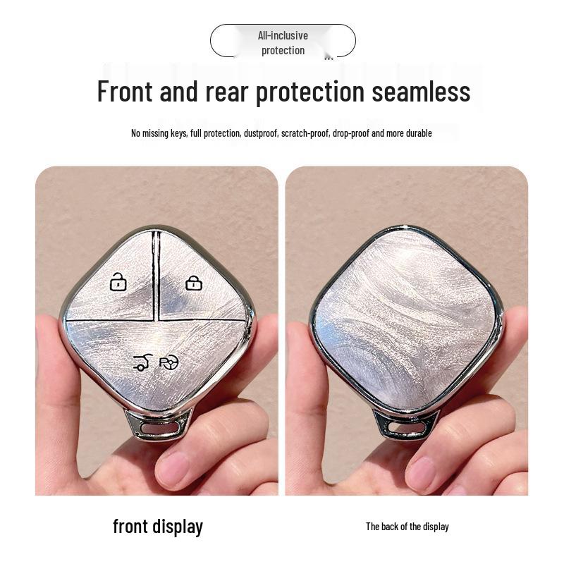 Wuling Bingo/Baojun Yunduo TPU Full-Wrap Key Case - Feather Yarn Silver