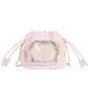 Cute Handbag Transparent Pocket Itabag Shoulder Bag Purse Drawstring Bucket Bag Solid Color Korean Style Crossbody Bag Student