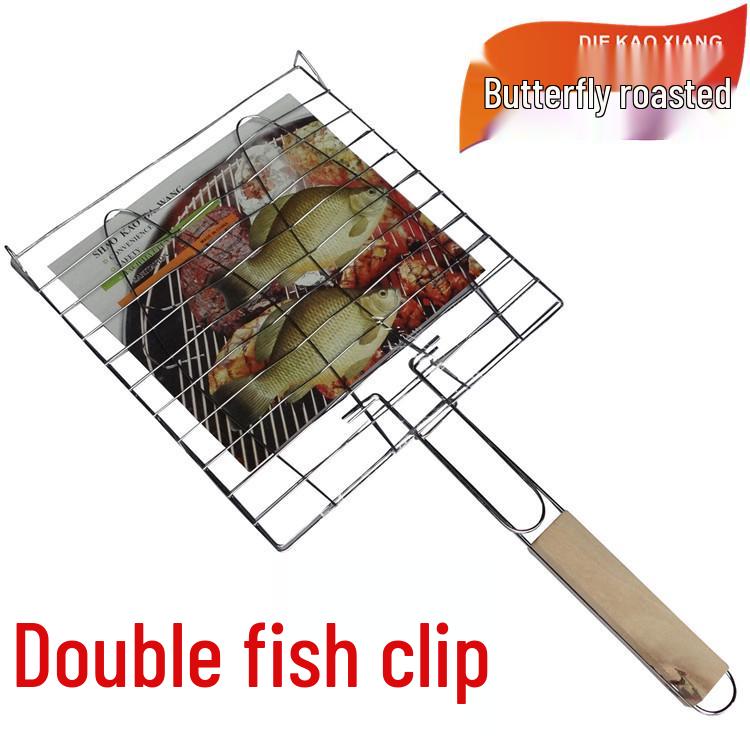 Butterfly Grilled Fish & Meat Clip BBQ Net for Grill