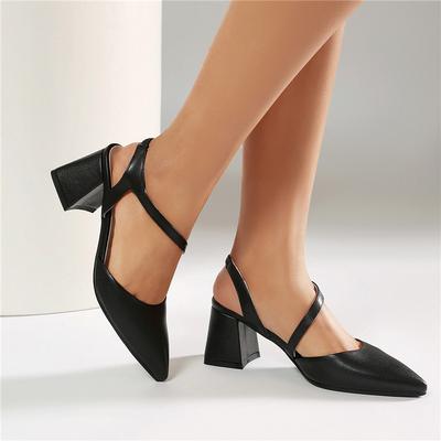 Women's High-heeled Sandals Spring and Summer New Simple and Versatile Thick-heeled Large-size Bag Head Sandals