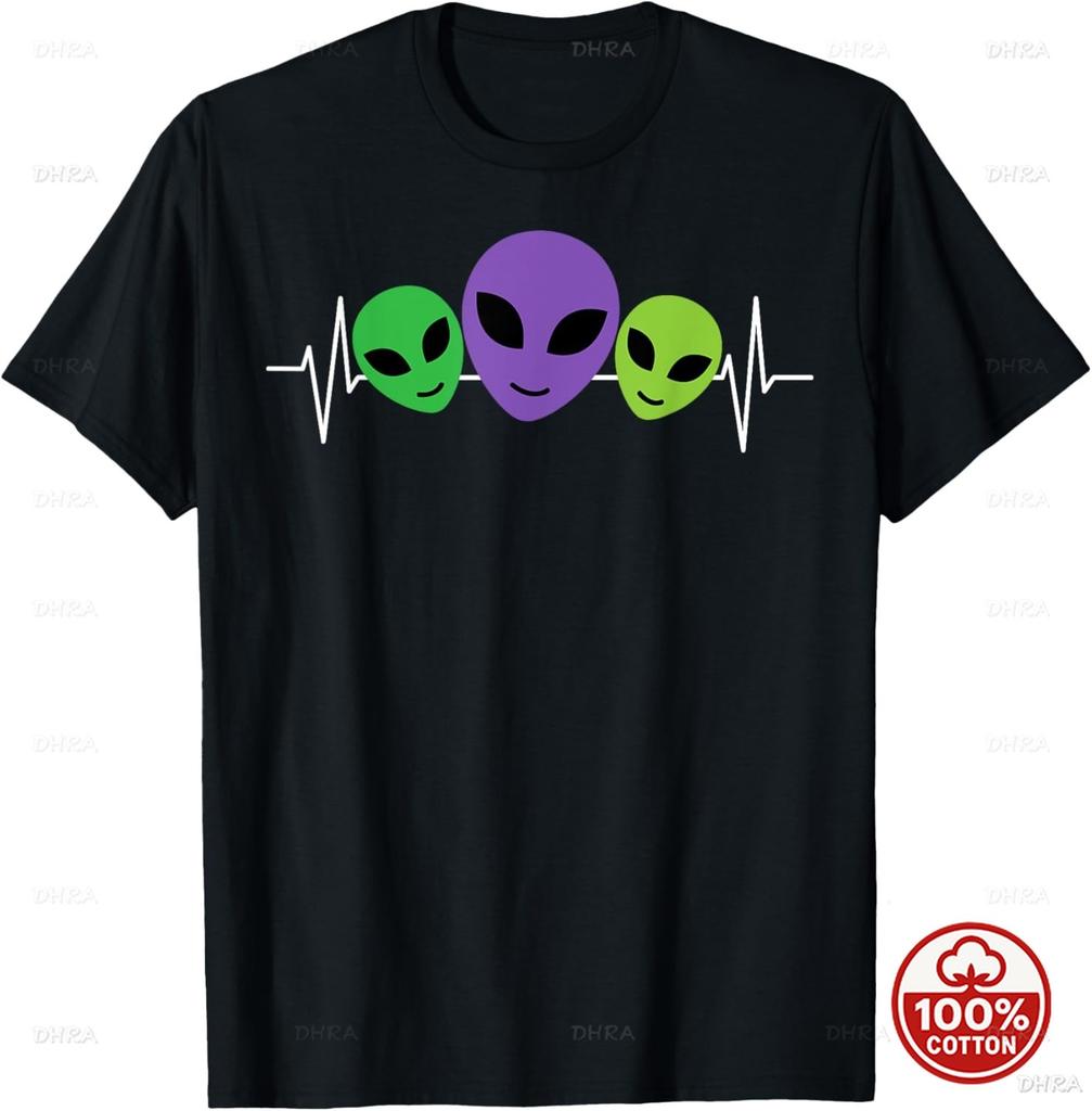 Aliens UFO Egyptian Pyramids Science Fiction Unisex Cotton TShirt Custom Printed Graphic T Shirts Y2k Funny Tshirt Streetwear