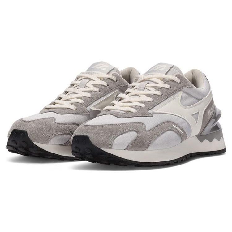 Mizuno LG 70s Sports Comfortable Mesh Synthetic Leather Non-Slip Wear-Resistant Low-Top Casual Running Shoes Unisex Sneaker Gray White D1GH213010