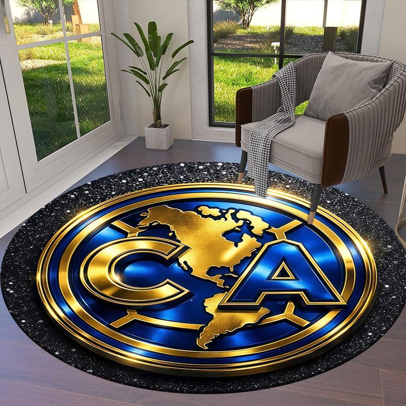 Club America Round Area Rug,Carpet Rug for Living Room Bedroom Sofa Playroom Decor,Non-slip Floor Mat