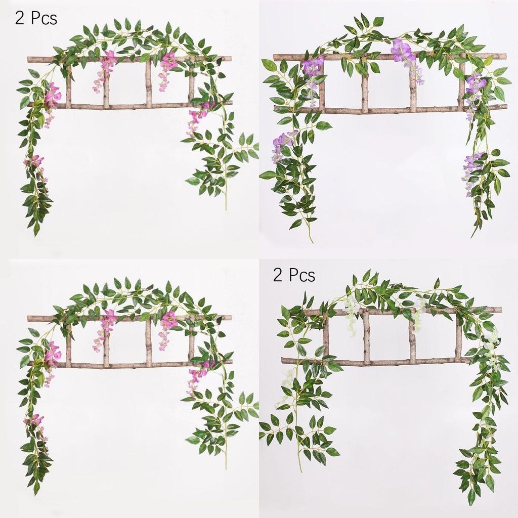 Lifelike 2x Artificial Wisteria Flower Vine With Stunning Colors For Home Decor