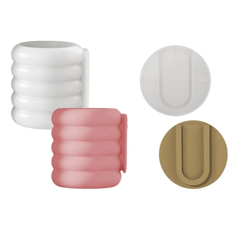 Creative Wall Hanging Succulent Vase Mould Silicone Mold for Handmade Home Decoration Textured Planter Making Mold