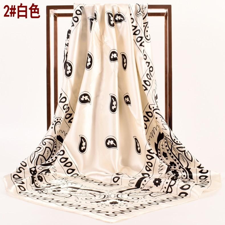 Fashion 90 Satin Cashew Flower Square Scarf Silk Scarf, Paisley Scarf