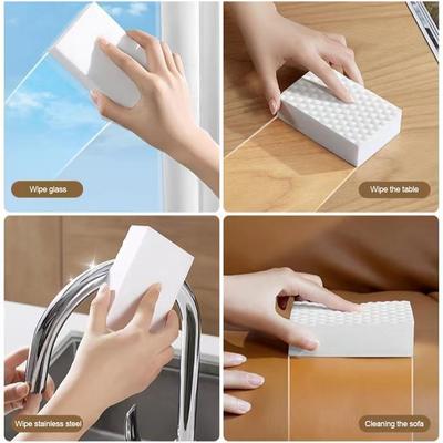 Packung mit 10 weißen Reinigungsschwämmen Multifunktionale Schwämme Schaumstoffpads Wiederverwendbar 2 X Plus Stärke für Küche Bad Wand
