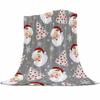 Christmas Pink Santa Claus Snowflakes Throw Blanket Christmas Blanket Soft Plush Warm Sofa Throw Blanket Holiday Gifts