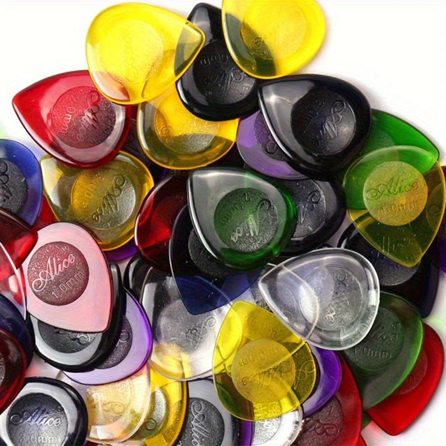 6 Stück 2,5 cm Bunte Transparente Gitarrenplektren 1/2/3 mm Dick Tropfenform-Plektrum mit Aufbewahrungsbox Akustische Elektrische Gitarre JXB