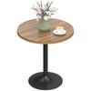 Runder Stahltisch 60 cm, hoher Küchentresentisch mit rutschfesten Pads, für Küche, Wohnzimmer, Walnuss