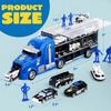 Joyfy 25 In 1 Die-cast Police Rescue Big Truck Toys Car Transporter Storage Truck with Sounds Lights  for Toddlers Birthday Gift