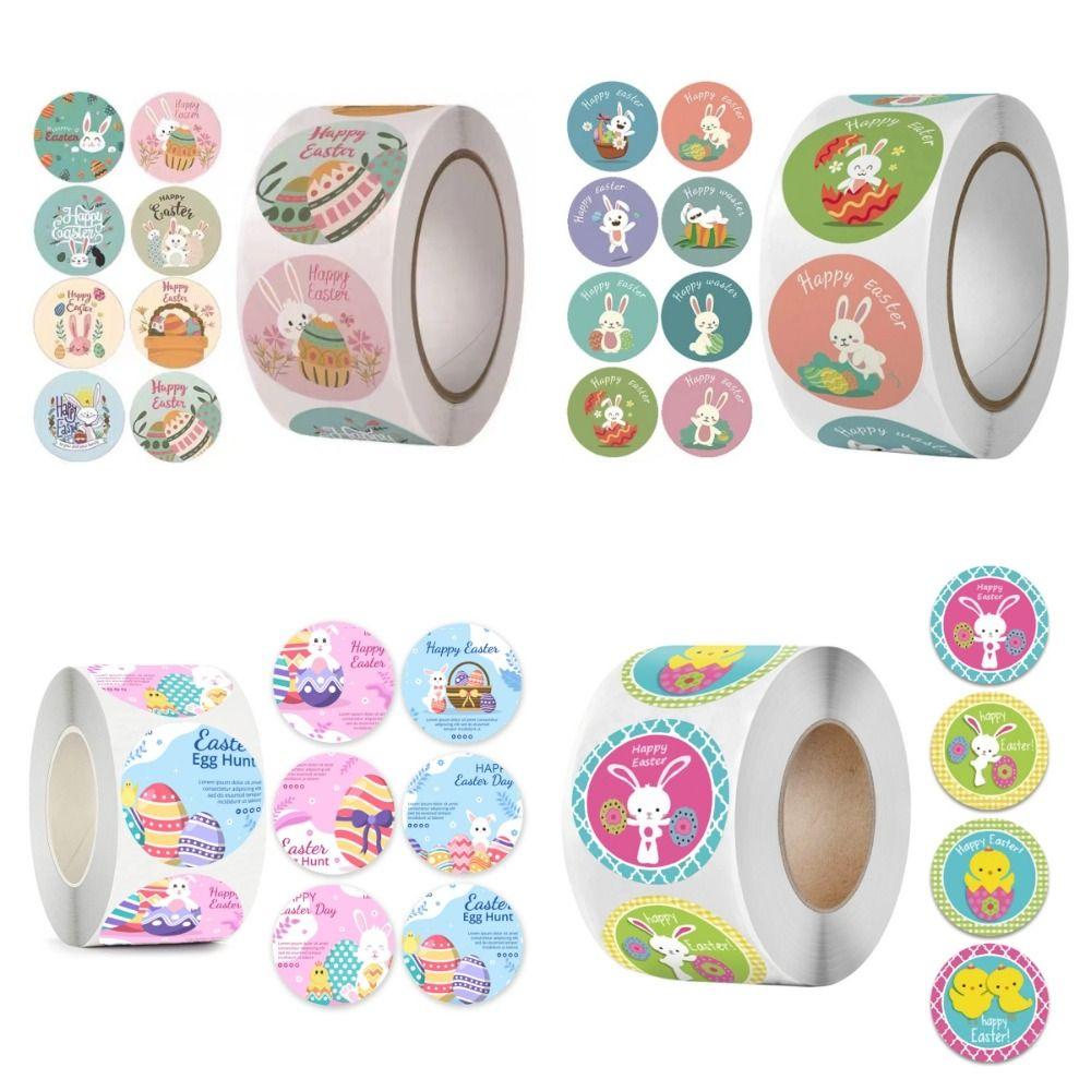 Cute Painted Eggshell Stickers Easter Egg Rabbit Stickers Lovely Easter Stickers  Hand Ledger