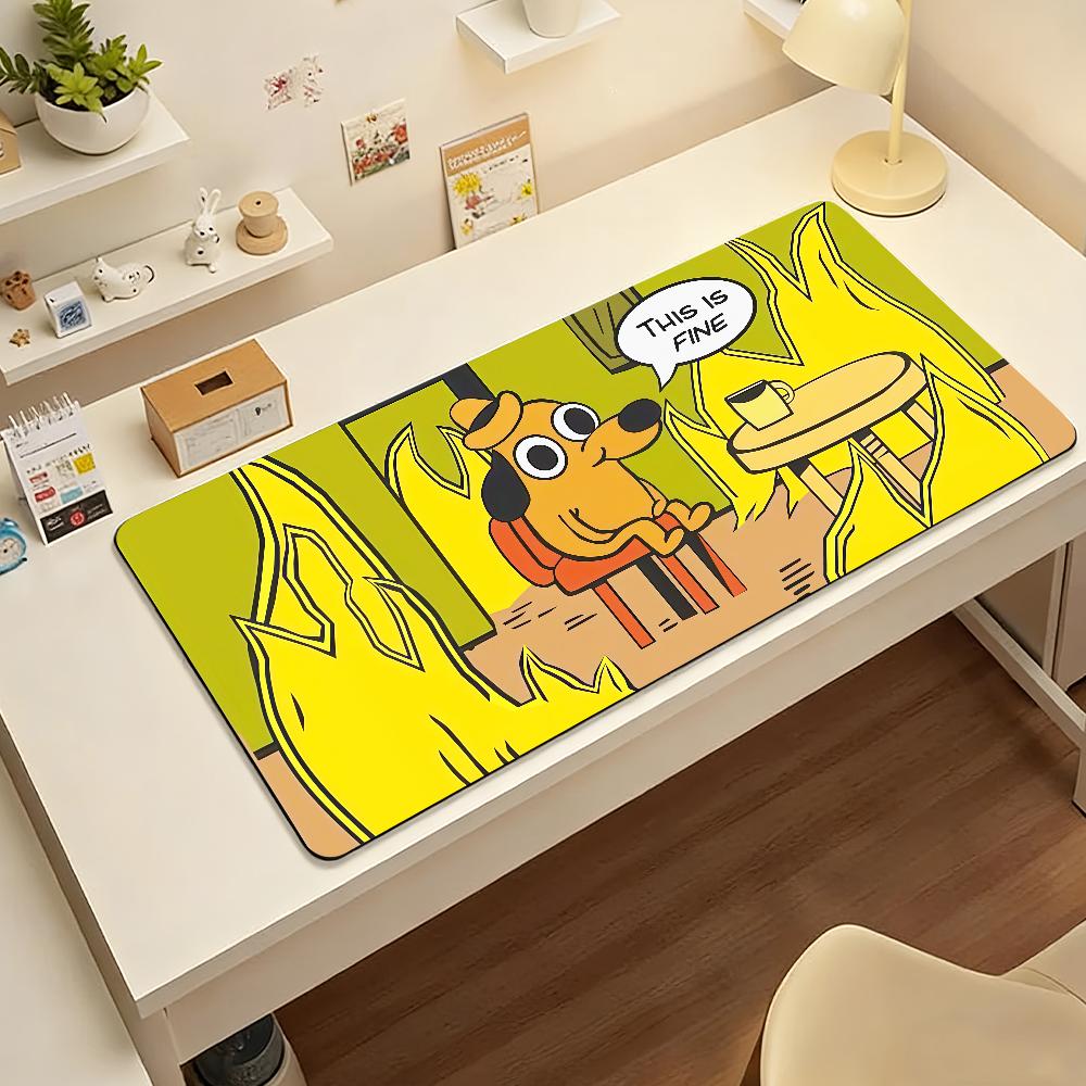 KC Green Fine Dog Mouse Pad Nonslip Locking Edge DeskMat PC Laptop Accessories Rubber Office Keyboard Large Game XXL carpet