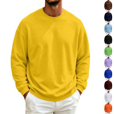 Sweatshirt à col rond et manches longues doublé pour homme - Pull décontracté ample pour l'automne et l'hiver