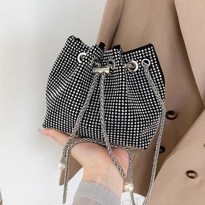Shoulder Bags Crossbody Bag Purses Handbags Crystals Evening Bag Silver for Women Girls Wedding Prom Party Club Bling Bling Sparkling