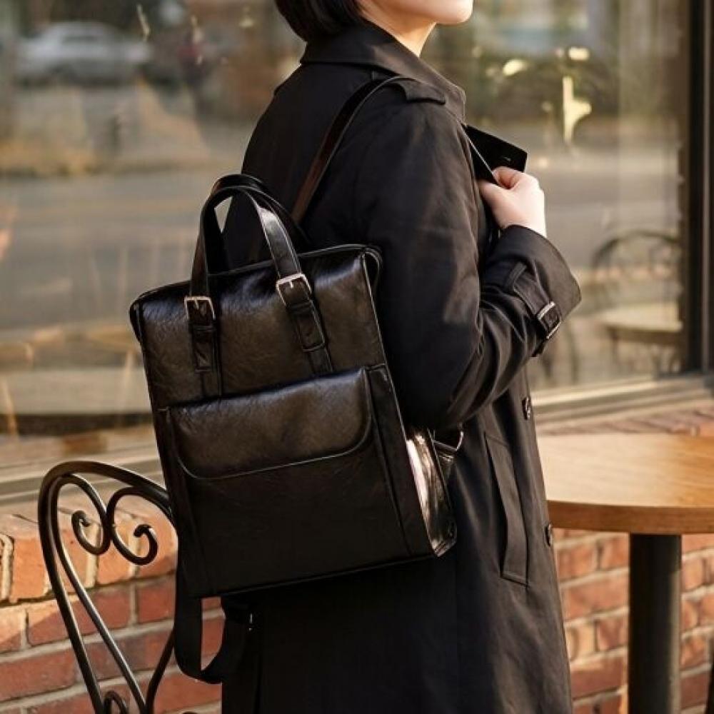 Melting Brown Women Backpack Square Bag