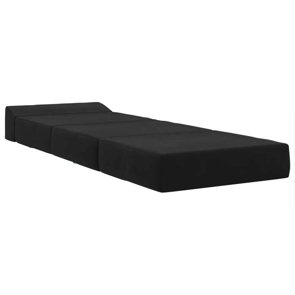 Folding Sofa Bed Black 200 x 70 x 15 cm Velvet
