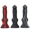 Dildo Pene di Cane Senza Uova Simulato Colore Misto per Donna Dispositivo di Masturbazione Corte Posteriore Grande Plug Anale Strumento di Espansione Anale