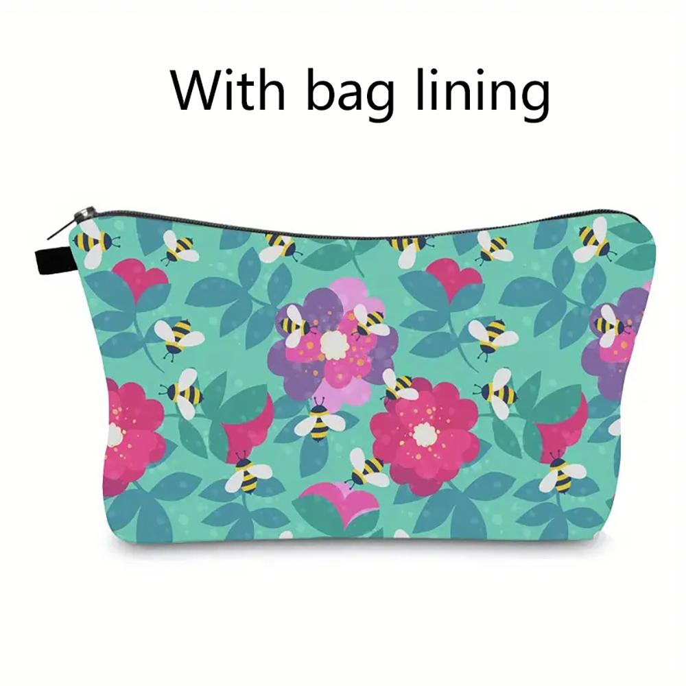 

Стильная женская косметичка Honeybee с подкладкой, большой вместимости, портативная, водостойкая, для туалетных принадлежностей и аксессуаров