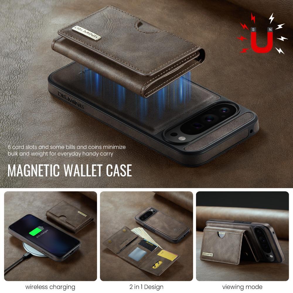 2 In 1 Detachable Magnetic Wallet Phone Case For Google Pixel 9 Pro XL 8 For Magsafe RFID Blocking Card Holder PU Leather Cover