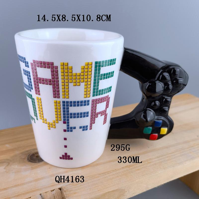 

Creative Game Controller Ceramic Mug Color Letter Game Console Rocker Ceramic Water Cup Cartoon Coffee Cup 301-400ml