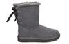 UGG Short Bow Stiefel Fleece Lined Gray Women's 1110706-CHRC